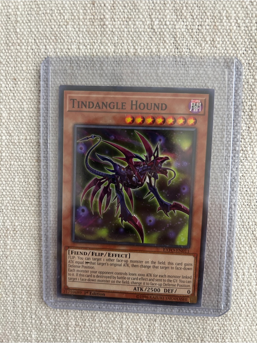 Yu-Gi-Oh! Tindangle Hound EXFO-EN011 1st Edition Trading Card